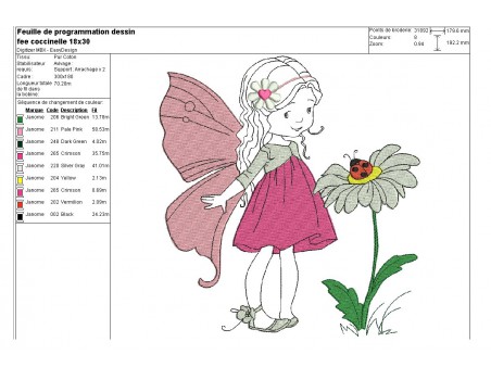 Embroidery design fairy