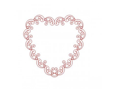 Motif de broderie machine coeur decor redwork