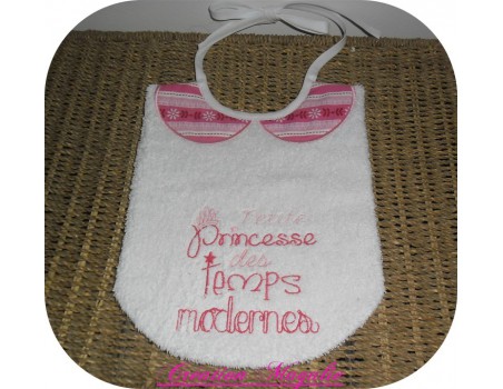 Motif de broderie machine texte humour petite princesse