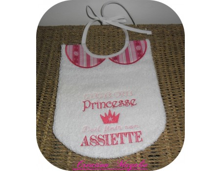 Motif de broderie machine texte humour  princesse