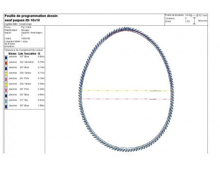 Motif de broderie machine oeuf de Pâques ITH