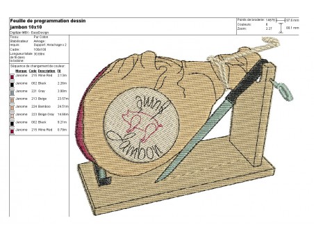 Instant download machine embroidery design pig