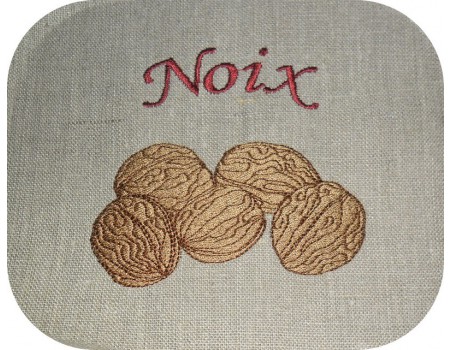 Motif de broderie machine noix