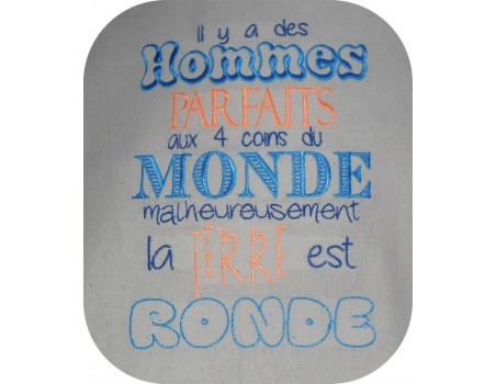 Motif de broderie machine homme parfait