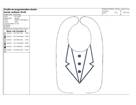 machine embroidery design  Bib collar polo  ITH