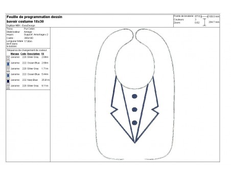 machine embroidery design  Bib collar polo  ITH