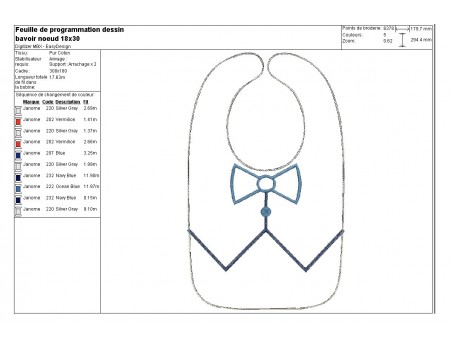 machine embroidery design  Bib suit ITH