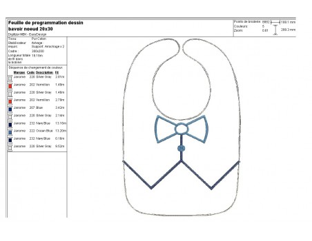 machine embroidery design  Bib suit ITH