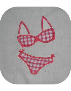 Motif de broderie machine   lingerie 2 pièces  appliqué