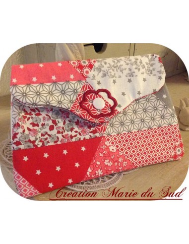 Motif de broderie machine pochette festonnée ITH