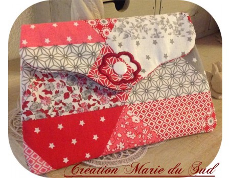 Motif de broderie machine pochette festonnée ITH