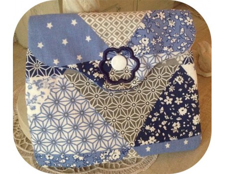 Motif de broderie machine pochette festonnée ITH