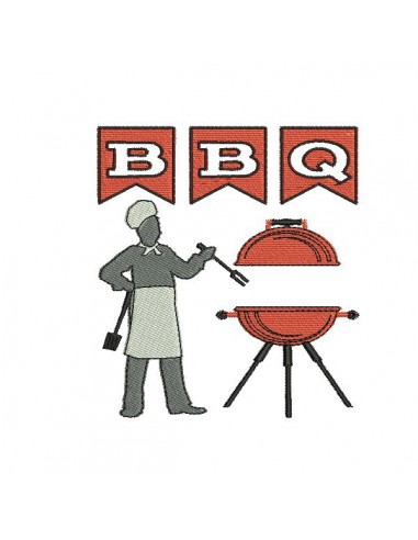 Motif de broderie machine Barbecue chef