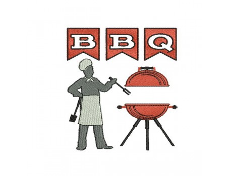 Instant download machine embroidery design Barbecue