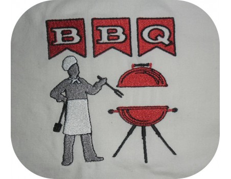 Instant download machine embroidery design Barbecue