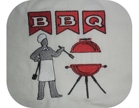 Motif de broderie machine Barbecue chef
