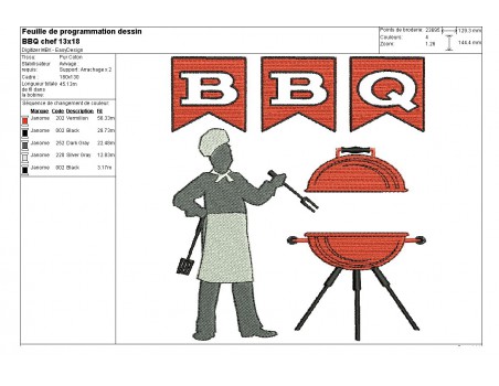 Instant download machine embroidery design Barbecue