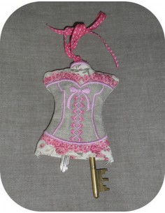 machine embroidery design  Bustier keychain ITH