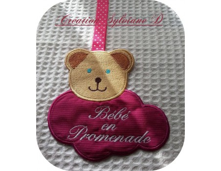 Motif de broderie machine Ourson nuage ITH