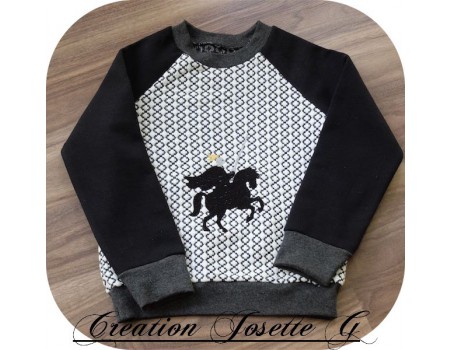 Motif de broderie machine silhouette chevalier