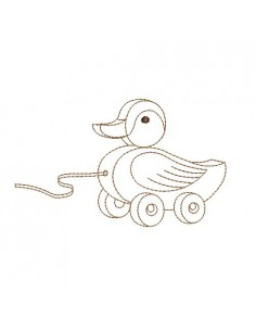 Motif de broderie machine  canard en redwork