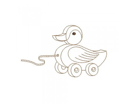 Motif de broderie machine  canard en redwork