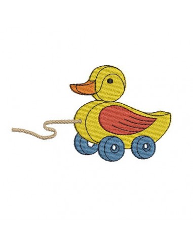 Motif de broderie machine  canard en bois