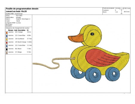 Instant download machine embroidery redwork duck