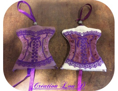 machine embroidery design  Bustier keychain ITH