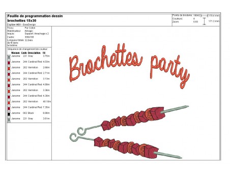 Instant download machine embroidery design Barbecue