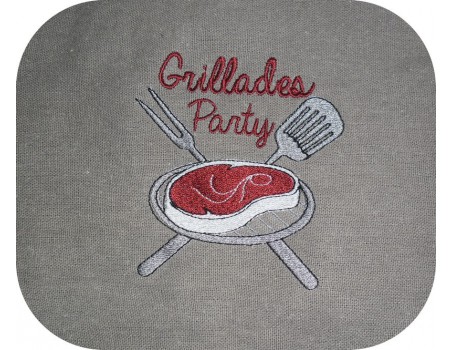 Instant download machine embroidery design Brochettes party