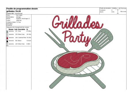 Instant download machine embroidery design Brochettes party