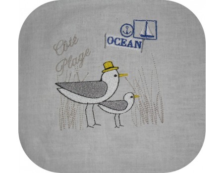 Instant download machine embroidery design ocean side