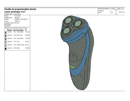 Motif de broderie machine Rasoir électrique
