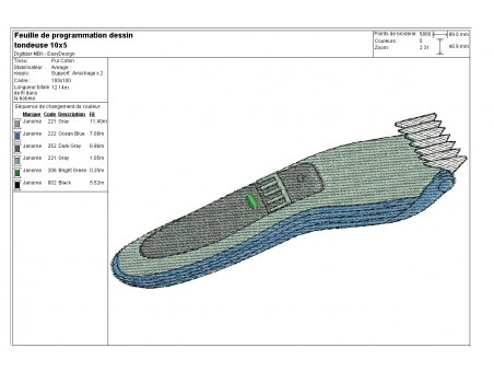 Instant download machine embroidery Shaver