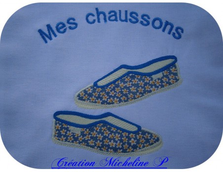 Motif de broderie machine chausson de danse rythmique