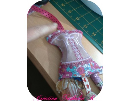 machine embroidery design  Bustier keychain ITH