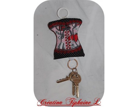 machine embroidery design  Bustier keychain ITH