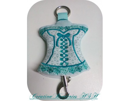 machine embroidery design  Bustier keychain ITH