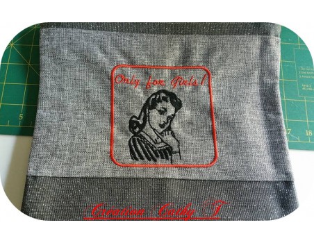 Instant download machine embroidery advertising retro woman 50 years