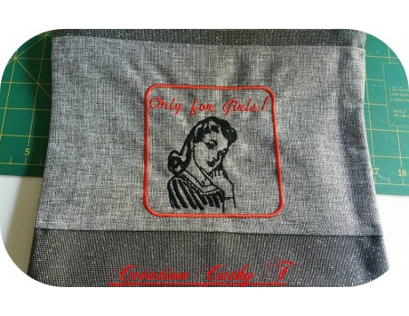 Motif de broderie machine Femme  rétro année 50