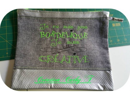 Motif de broderie machine texte humour créative